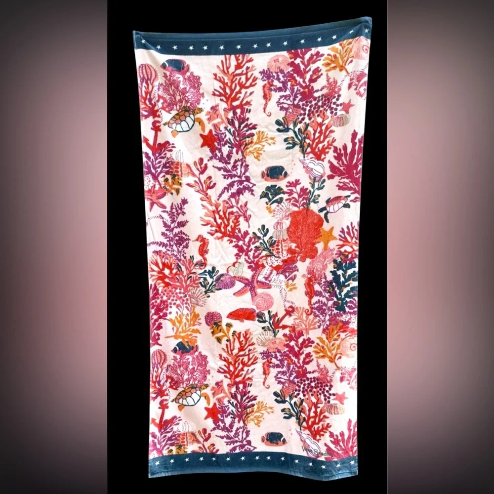 NWOT Vera Bradley Shore Thing Coral Beach Towel Ocean Coral Reef Beach Towel